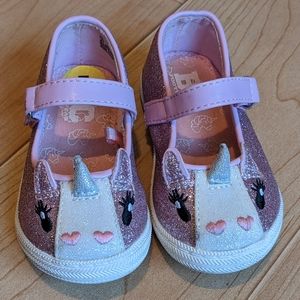 Pink Glitter Unicorn Baby Shoes